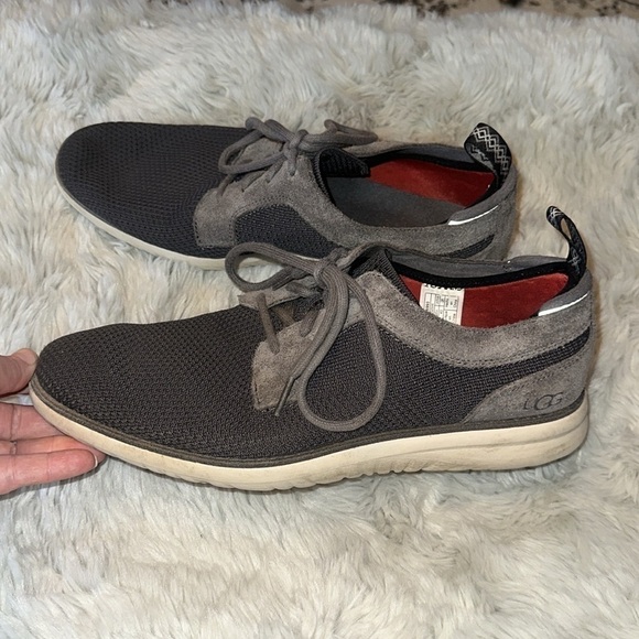 UGG Men’s Union Derby Knit Hyperweave Lace Up Casual Sneaker Shoe Mesh Gray 10 - Picture 2 of 9